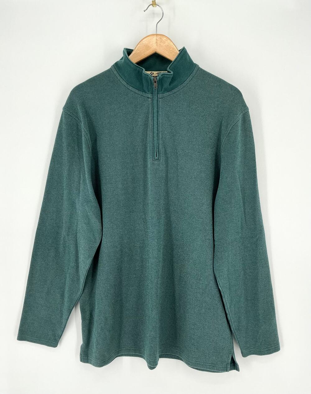 Pendleton Men’s L Quarter Zip Pullover Teal Green Mock Neck Long Sleeve